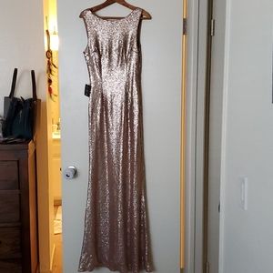 NWT Lulu's Champagne Sequin Ballroom Gown
